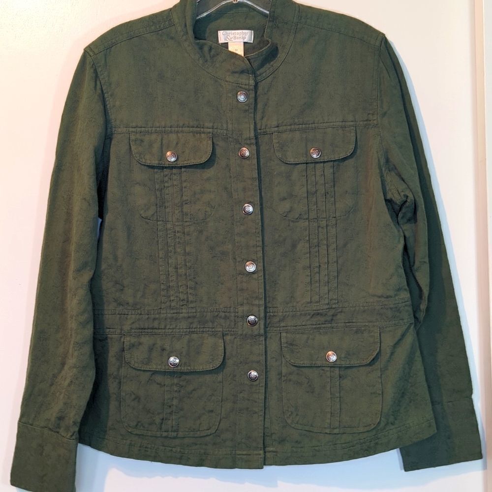 Christopher & Banks M lightweight green jacket